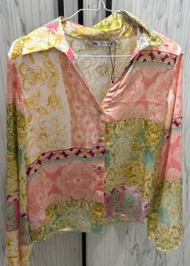 Bohemian Print Button-Up Shirt