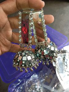 Mirror Jhumka Earrings &amp;Stude