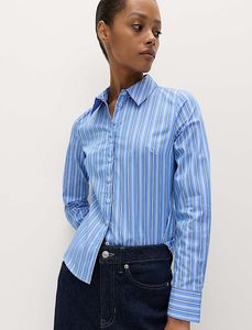 blue and white striped shirt