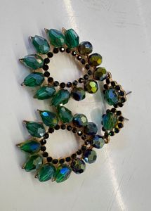 Statement Green Gemstone Earrings