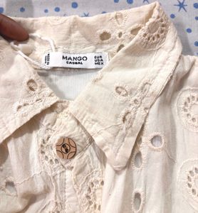 Chic Broderie Anglaise Button-Up Shirt