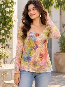 Vibrant Lace Long Sleeve Top