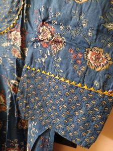 Blue Floral Print Kurta