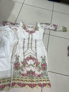 Elegant White Embroidered Kurta Set