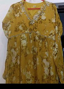 Beautiful Yellow Floral Kurta Set