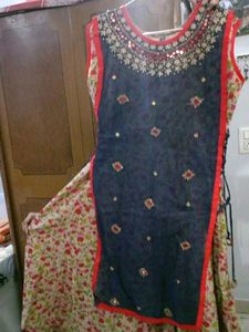 Embellished Dark Blue Kurta
