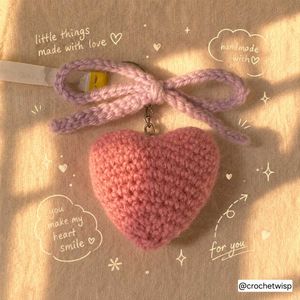 Handmade Crochet Heart Keychain
