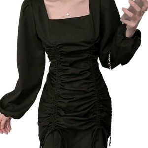 I. Chic Ruched Square Neck Mini Dress