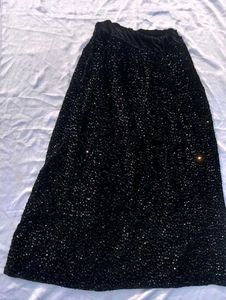 Black Sequence Velvet Lehenga With Dupatta