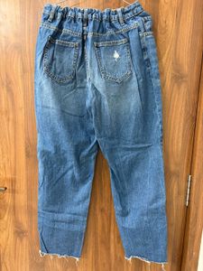 Trendy Ripped Blue Denim Jeans