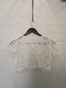 Elegant Lace Bolero with Pearl Detail