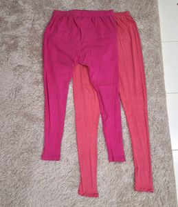 Women's Set of 2 Pink and Coral Leggings
