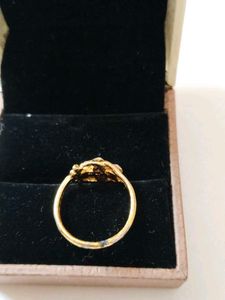 Elegant Gold Ring with Clear Stones