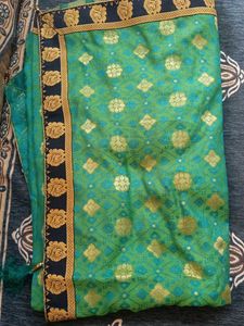 premium green banarasi saree with all over jacquar