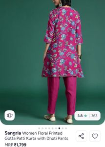 woman floral printed gotta Patti kurta with dhoti