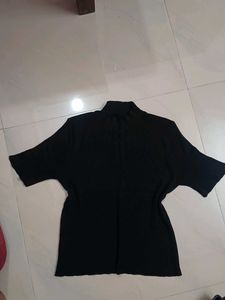 Chic Black Mock Neck Top