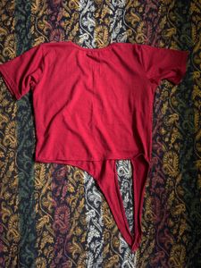 Red Asymmetrical T-Shirt