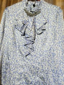 Floral Satin Long Sleeve Top
