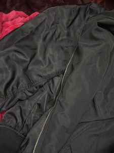 Bershka Classic Black Bomber Jacket