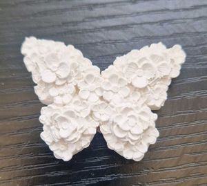 White Floral Butterfly Fridge Magnets