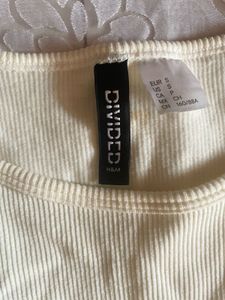 Off White Ribbed Cropped Tank Top