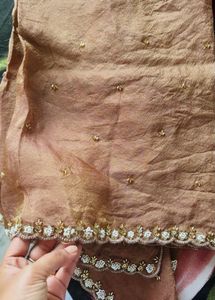 Elegant Brown Embellished dupatta