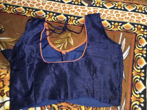Embroidered Blue Silk Choli