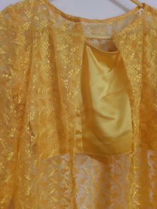 Yellow Lace Kurta Set