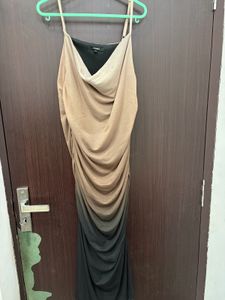 Elegant Ombre Ruched Maxi Dress