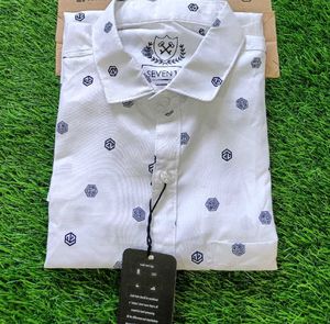 Seven 11 White Geometric Shirt