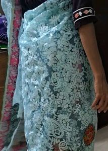 Elegant Blue Floral Saree