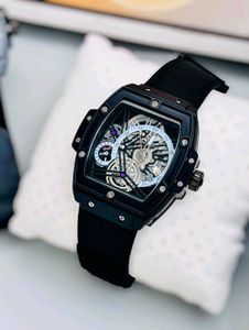 Skeleton Dial Black Watch