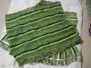 Ethnic Green Printed 3 piece sahara