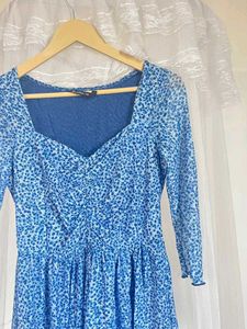Blue Printed Dress