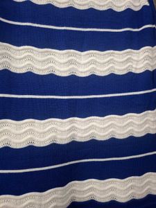 Blue &amp; White Striped Sleeveless Dress