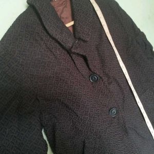 Vintage Brown Textured Coat With Free Delivery