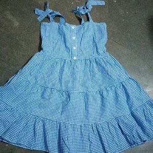 Chic Blue Gingham Summer Dress