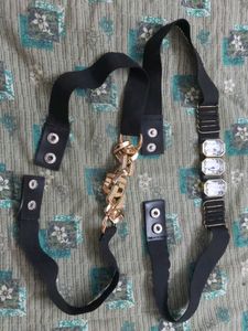 Chic Black Chain & Gem Belt