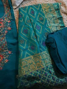 Embroidered Teal Kurta Set on sale