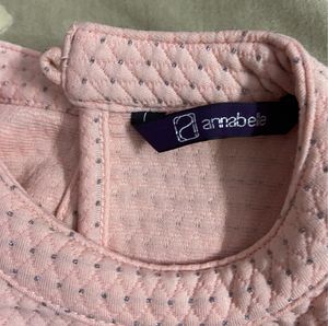 Anabelle Pastel Pink Skater Dress With Pearl Chain