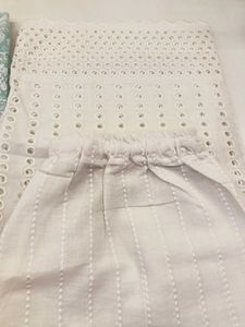Beautiful White and Sea green Cotton Chikankari ku