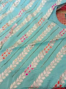 Hand Embroidery suit 🌷🩵