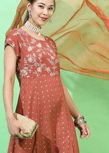 Elegant Embroidered Ethnic Gown with duppata