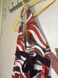 Retro Swirl Halter Dress