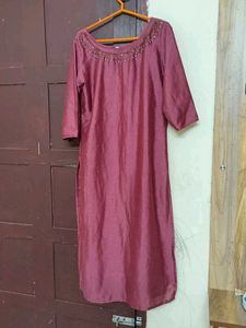Elegant Maroon Embellished Kurta