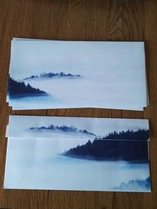 Minimal Foggy Mountain Printed Envelopes, 10 Pcs
