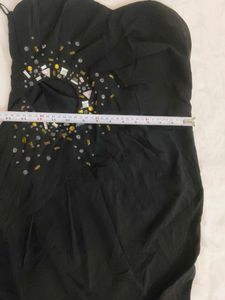 Black Embellished Strapless Dress