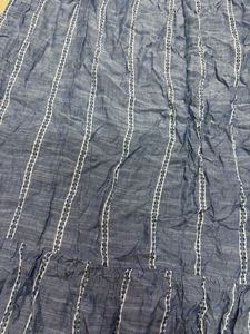 Casual Chic Blue &amp; White Striped Midi Dress with W