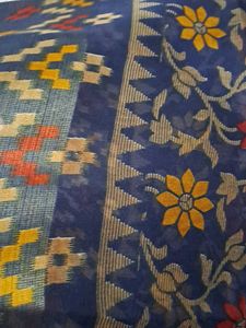 new Floral Print Blue Saree with blouse