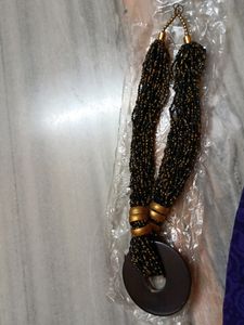 Beautiful Black Coloured Chinibeads Necklace